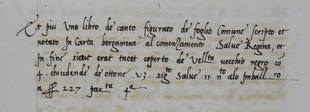 Entry no. 215 in the 1527 inventory. Valencia, Universitat de València, Biblioteca Histórica, MS 947 [olim 947], fol. 112r (detail). Source: http://roderic.uv.es/uv_ms_0947.