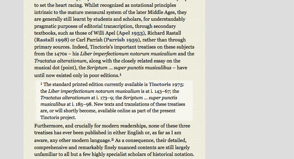Screenshot
             of article view, showing citation references and expanded
             footnote